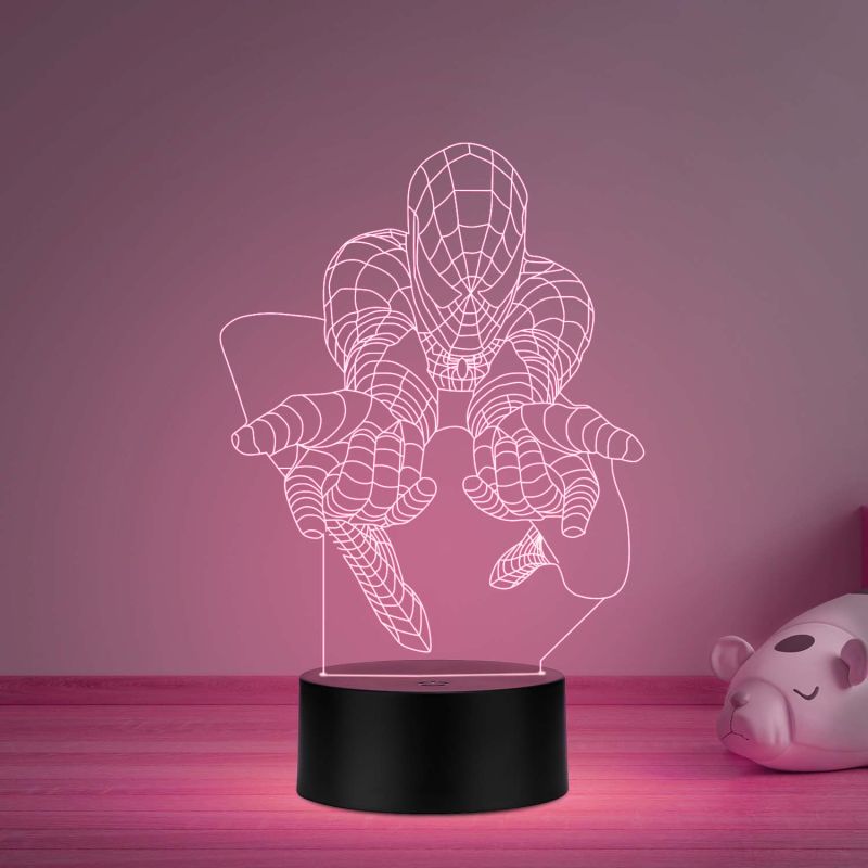 Spider Man Face Night Lamp with multicolored